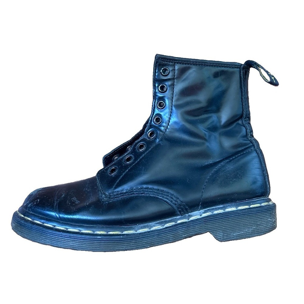 Dr Martens 1460 W Black Patent Leather Combat Boots Women Size US 7.5 UK 5 EU 38
